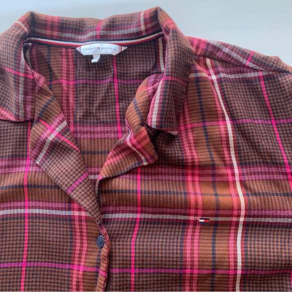 Tommy Hilfiger Original long sleeve flannel plaid pajama set in red Size XL - Picture 5 of 14